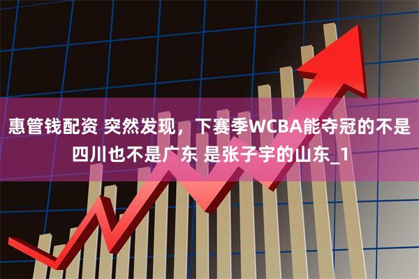 惠管钱配资 突然发现，下赛季WCBA能夺冠的不是四川也不是广东 是张子宇的山东_1